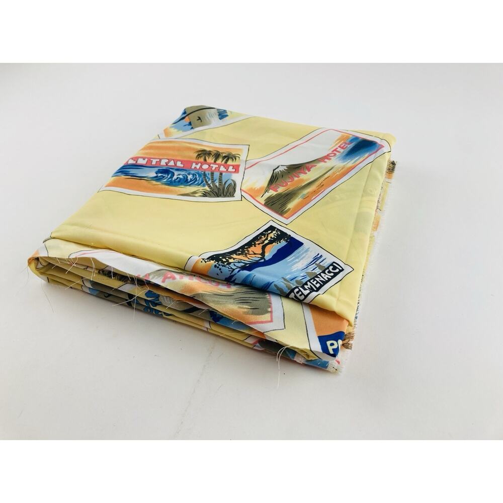 JoAnn Fabrics Yellow Hotels of the World Fabric 5 yards Beaches Italy Spain Japa - Picture 10 of 10